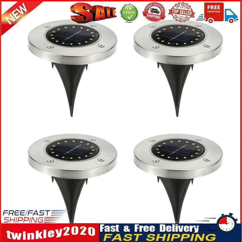 20 LED Solar Ground Lamp Waterproof Outdoor Garden Path Light (4cps White) Newly