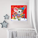 5D DIY Diamond Painting Christmas Mouse Kits Full Round Drill Wall Decor Craft