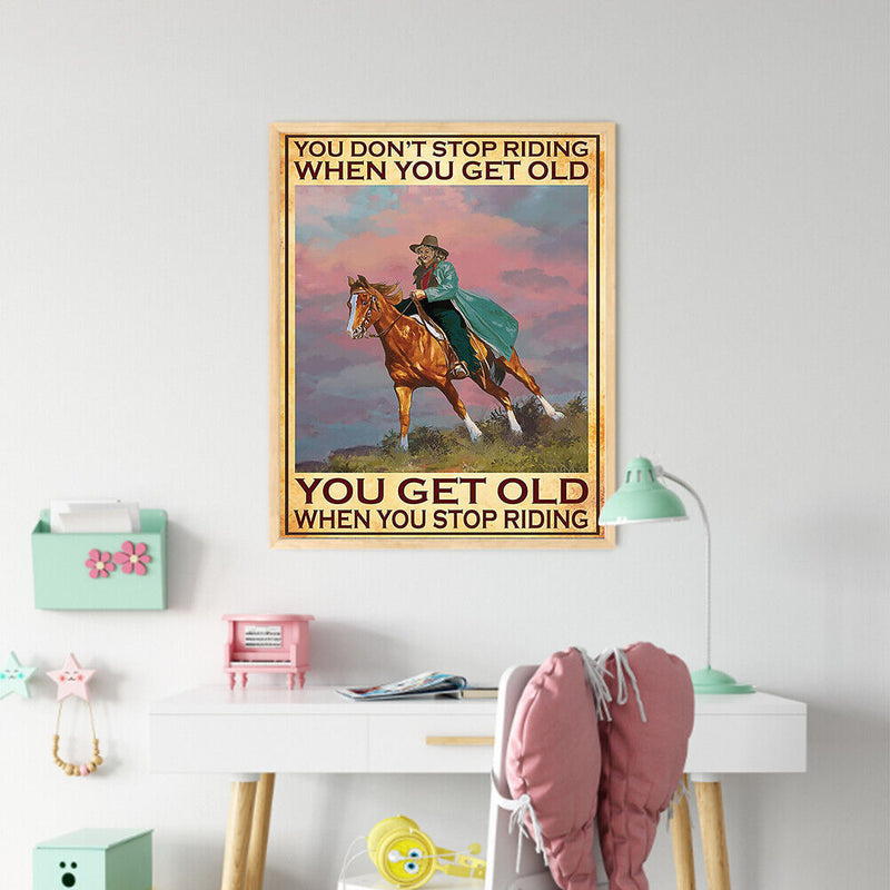 #A Retro Riding Girl Poster Oil Paint By Numbers Kit DIY Acrylic Wall Art Pict