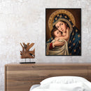 Hand Painted on Canvas DIY Virgin Child Oil Paint By Numbers Drawing Kit Craft