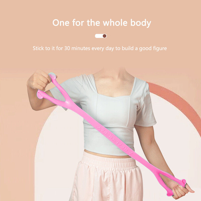 Yoga Fitness Resistance Band 8 Word Chest Expander Exercise Rope (Rose Red)