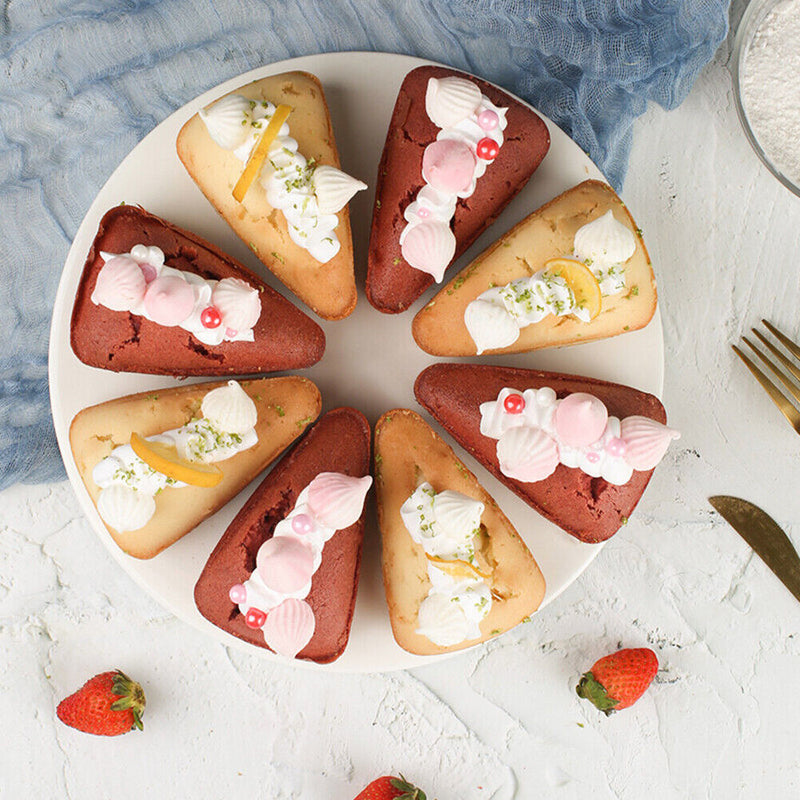 8 Grids Silicone Fondant Cake Molds Kitchen Pizza Plate Bakeware (Red) Newly