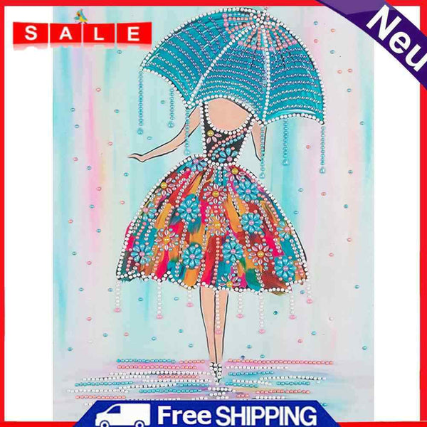 Diamond Painting Umbrella Girl Back Partial Drill Rhinestone Mosaic Art Picture