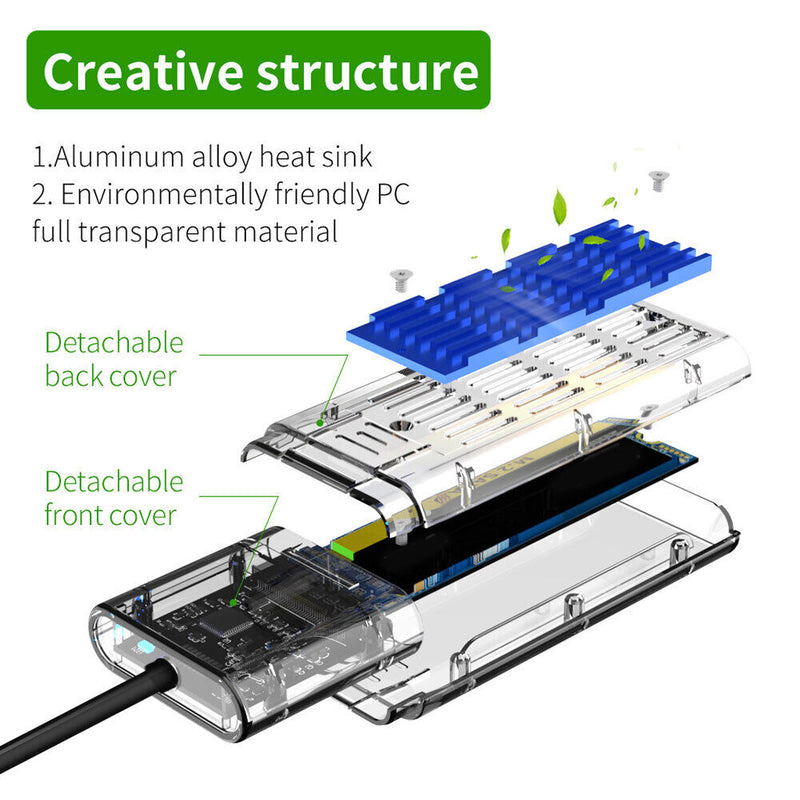 M2 SSD Case M.2 to USB 3.0 NGFF SATA B Key Mobile Hard Drive Disk Enclosure Box