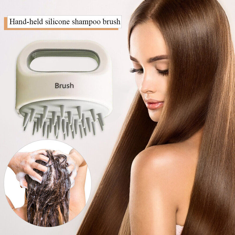 Silicone Scalp Head Massager Comb Handheld Hair Washing SPA Brush (Grey) Newly