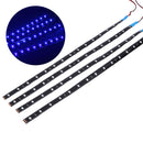 Blue 4pcs 30CM/15 LED Car Motors Truck Flexible Strip Light Waterproof 12V Newly