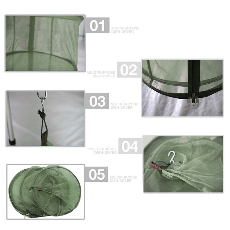 Foldable 3 Layers Drying Net Folding Dryer Rack for Fish Vegetables Herbs