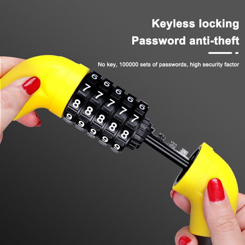 5-Digit Bike Combination Locks Scooter Wire Lock (Black+Yellow 17.2x400mm) Newly