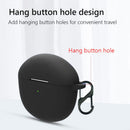 Silicone Case for Realme Buds Air 2 Protective Cover with Carabiner (Black)