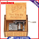 Retro Home Crafts Ornaments Wooden Hand Cranked Music Box Children Kids Gifts