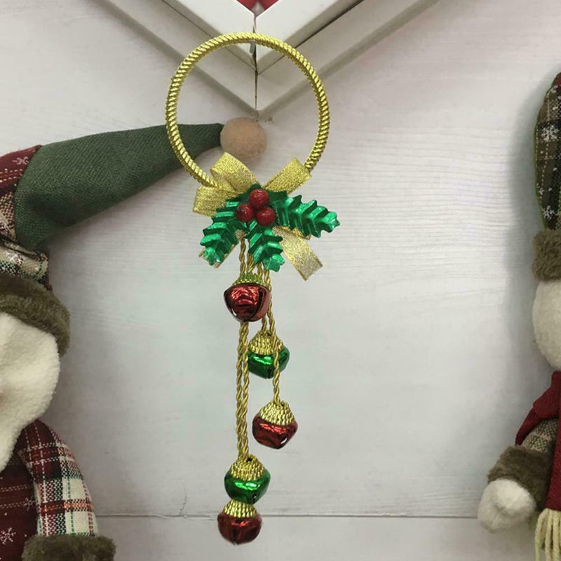 Christmas Tree Bells Pinecones Bow Door Wall Hanger Pendant r Wreath Deco O2J4