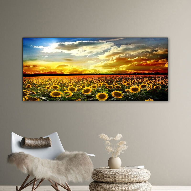 Sunset Sunflower Field Oil Paint By Numbers DIY Handpainted Home Decoration Gift