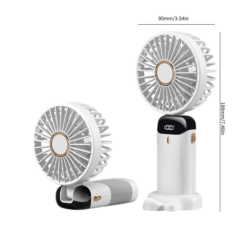 #A Handheld Fan 3000mA Battery Operated Mini Portable Folding Personal Cooling F