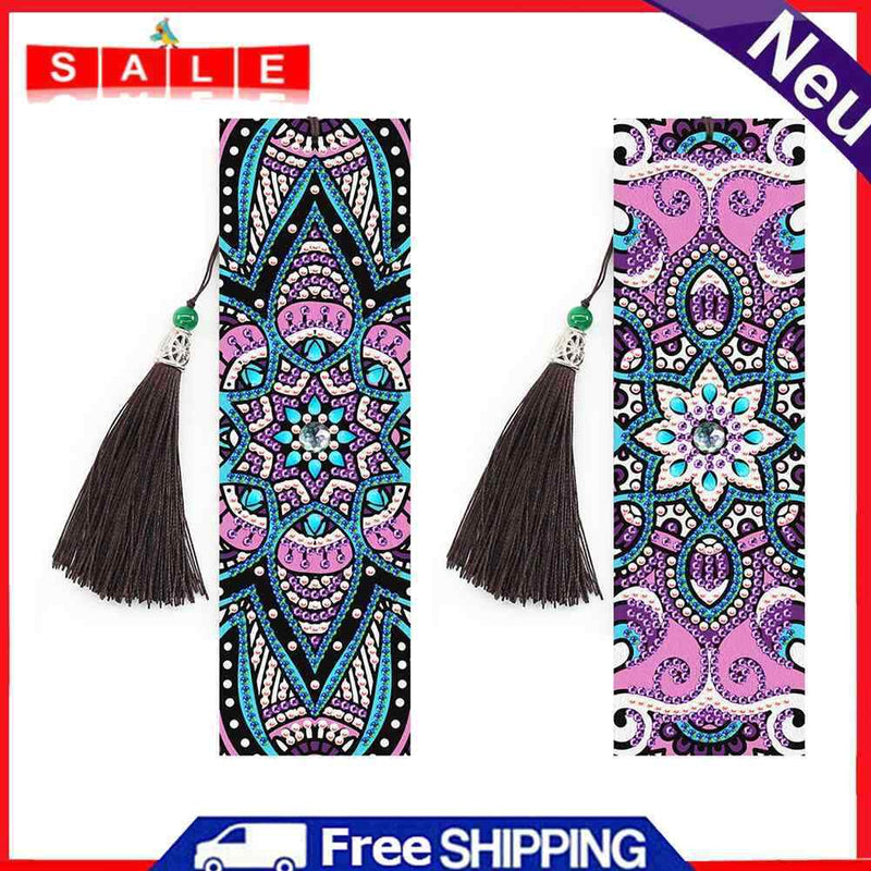 2pcs Special Shape Diamond Painting Book Marks Embroidery Needlework Bookmark