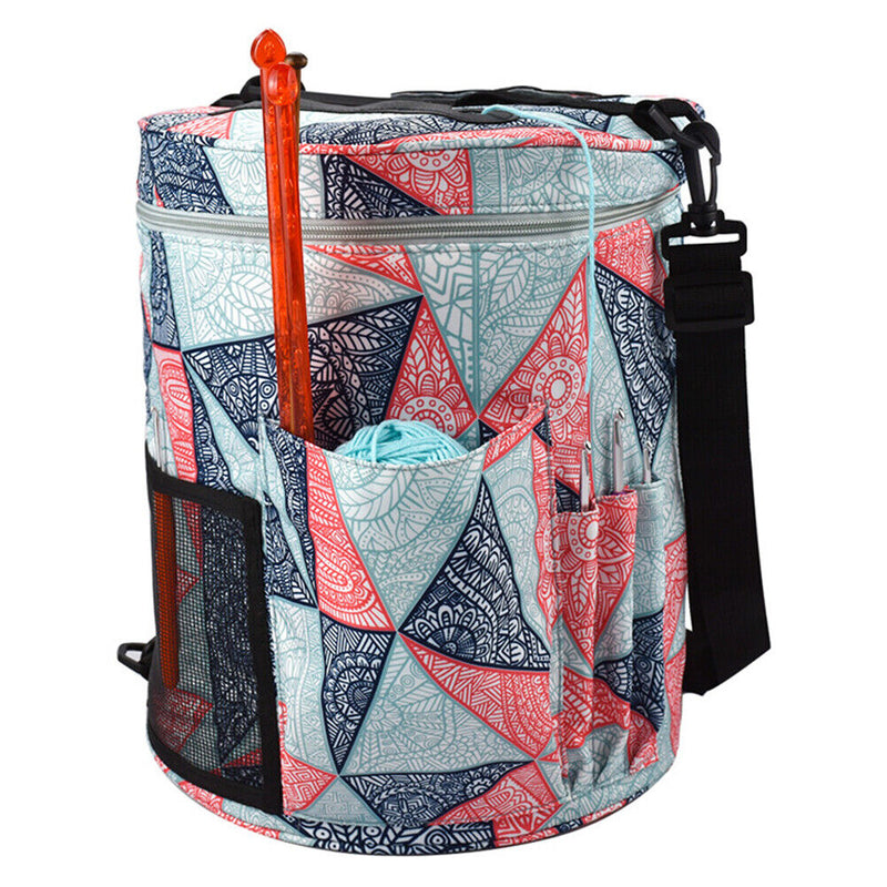 DIY Crochet Storage Bag Oxford Cloth Geometric Wool Sewing Thread Yarn Orga