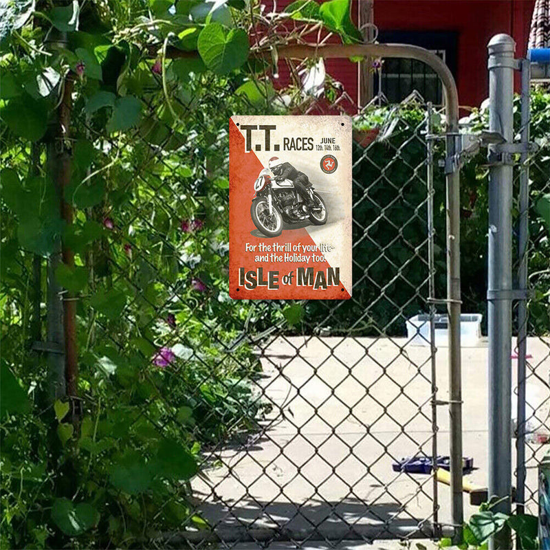 Metal Signs TT Motorcycle Competition Iron Painting Wall Art Poster 20x30cm