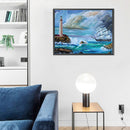 5D DIY Full Square Drill Diamond Painting Ship Lighthouse Home Decoration