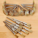 10pc Mini Wire Brush Brushes Brass Cup Wheel For Grinder Drill-3x5mms or L2L9