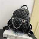 Women PU Leather Shoulder Backpack Rhombus Fashion Student Preppy School Bags