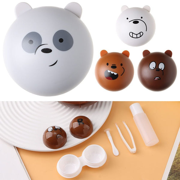 DIY Book shape Contact Lens Box Mirror Lens Case Soaking Storage Travel Holder