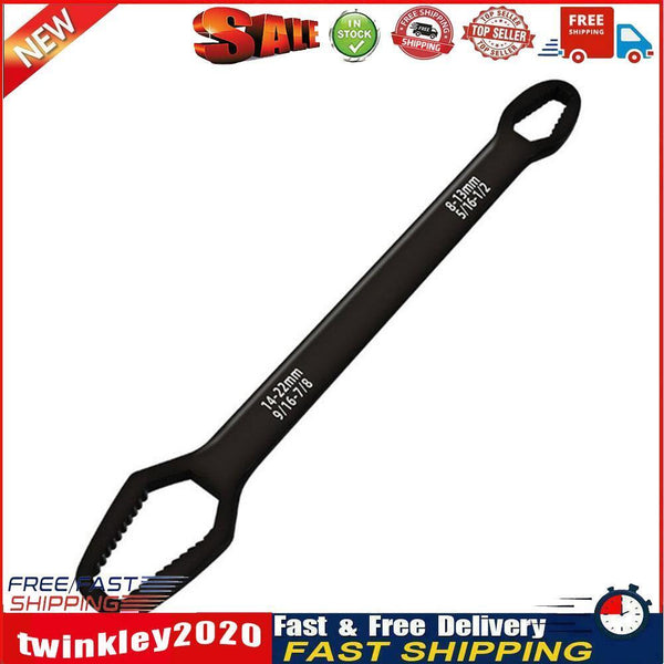 8-22mm Universal Torx Wrench Self-tightening Double-head Spanner (Black S) Newly