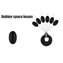 60pcs 10 Group Set Silicone Space Beans Stopper Fishing Bait Float (Black)