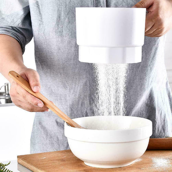 Cordless Electric Flour Sieve Battery Operated Sifters Hand-Held White X0B9