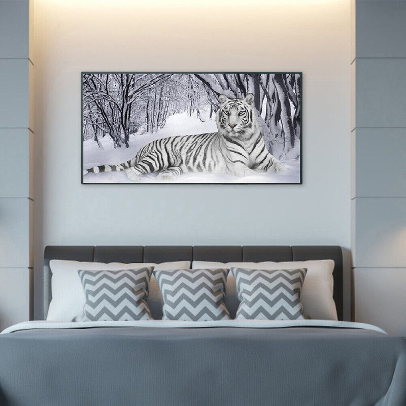 White Tiger Oil Paint By Numbers Kits Canvas Picture DIY Wall Art Craft Set