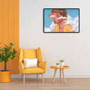 Hand Painted on Canvas DIY Cloud Girl Oil Paint By Numbers Drawing Kit Ornaments