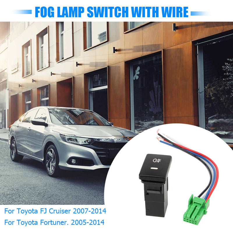 12V Waterproof 4-Wire Push Button Fog Light Switch with Yellow LED for Toyo