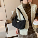 Fashion Women Underarm Tote Bag Daisy Pattern Nylon Shoulder Hobo (Black)