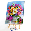 Painting By Numbers Kit DIY Colorful Flower Canvas Oil Art Picture Home Dec