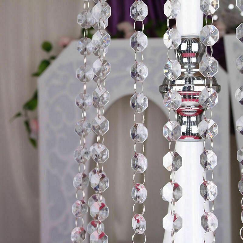 Crystal Acrylic Clear Bead Chandelier Garland Hanging G6C3 3.3 FT Decor W1A6