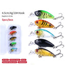 5pcs 4.5cm 4g Bionic Crank Fishing Lures Jig Hooks Artificial Crankbait Baits