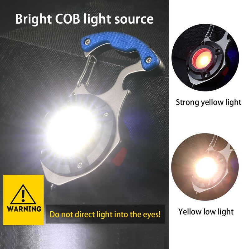 Multi-function LED Flashlight Outdoor Keychain Light Strong Magnet Screwdriver.