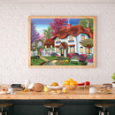 Village House Car Full Round Drill Art Rhinestone Wall Pictures (W0981) Newly