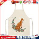 Kitchen Linen Apron Fox Print Home Restaurant Cooking Baking Bib Oil-proof