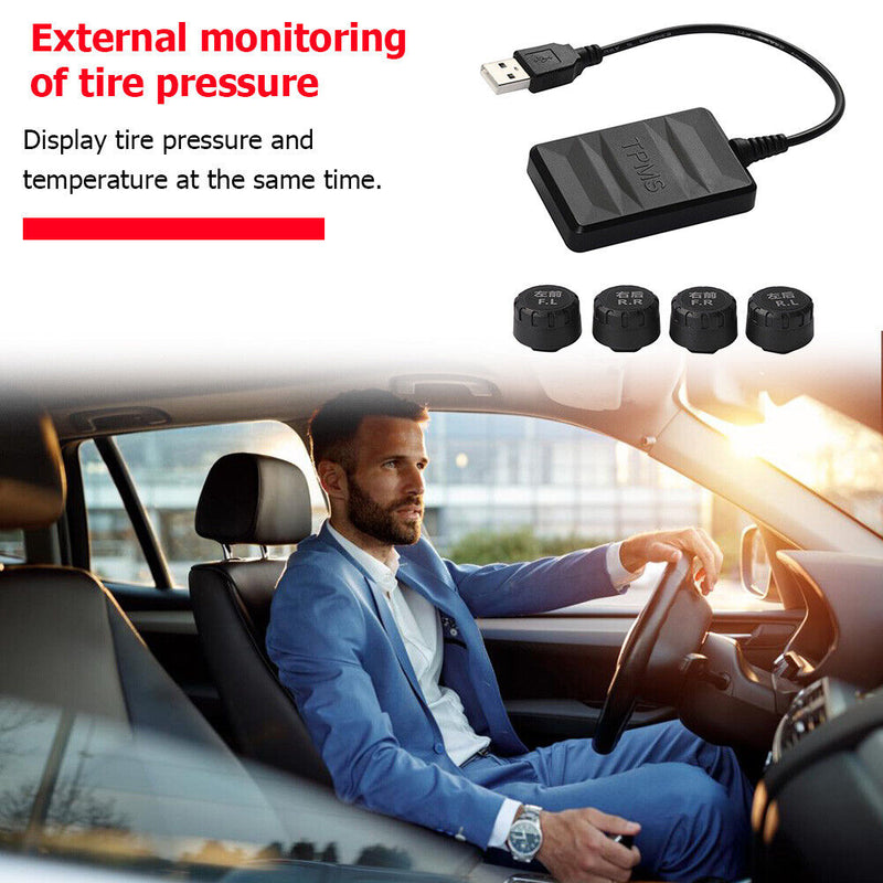 USB TPMS Android Tire Pressure Control System with 4 Internal Sensors