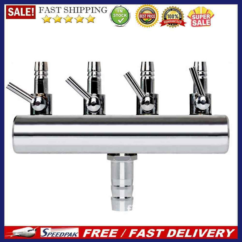 Stainless Steel Flow Splitter Distributor Aquarium Fish Tank Oxygen Inlet P