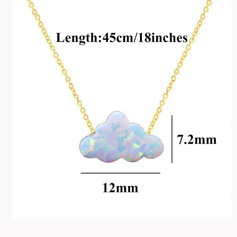 Girls Party Gifts Stainless Steel Chain White Cloud Shape Pendant Necklace