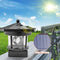 Lighthouse Solar LED Light Garden Outdoor Beacon Rotating Beam Lamp (Black)