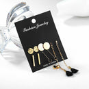 Women Acrylic Statement Long Dangle Drop Tassel Ear stud Earring Sets Alloy