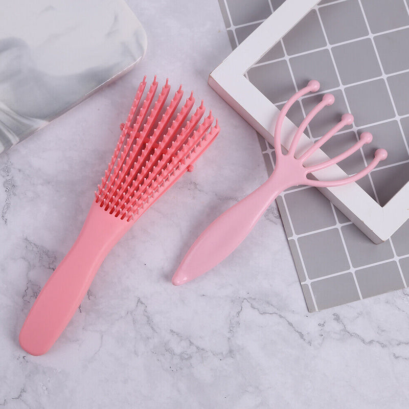 Durable Hairdressing Scalp Massage Comb Set Anti Tangled Hair Styling Brush