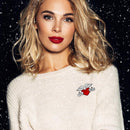 Fashion Enamel Brooch Creative Red Heart Badges Jacket Pins for Women Men Gifts