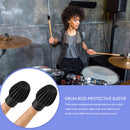 4pcs Silicone Drum Stick Practice Tip Head Drumstick Mute Damper (Black)