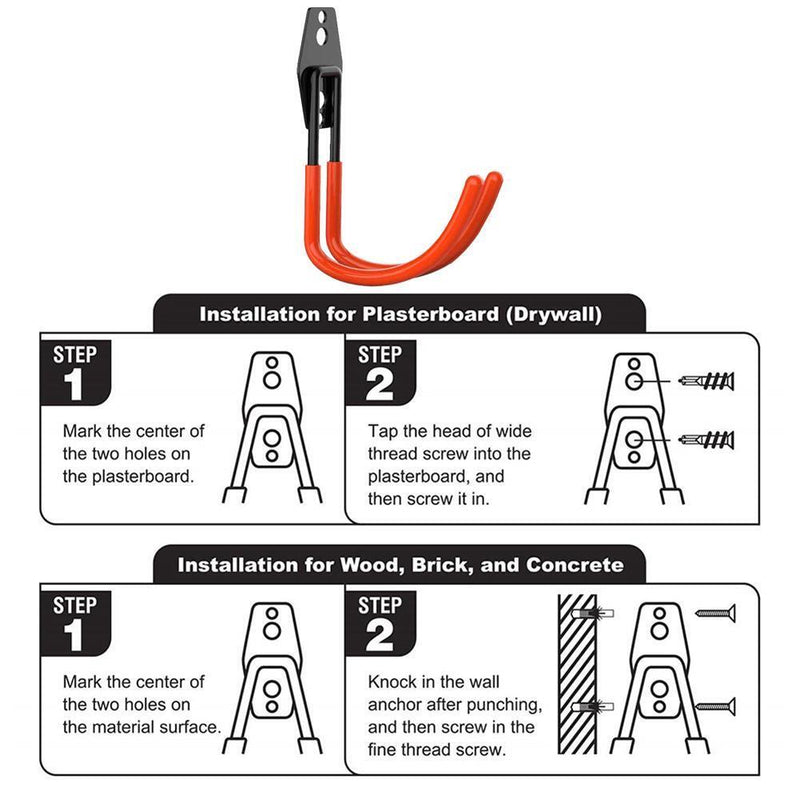 Portable Double Hooks Wall Hanging Screw Installation Hook Bathroom Accessori