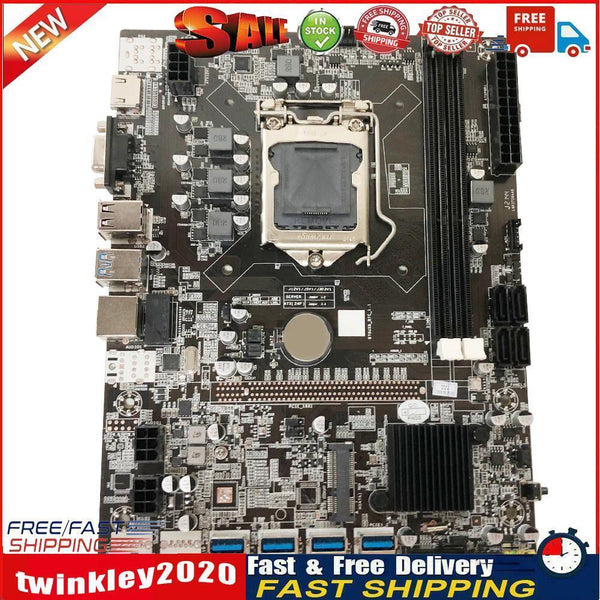 B75USB-BTC B75 Chip Mining Motherboard 8xUSB3.0 to PCI-E with LGA 1155 CPU Newly