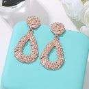 Fashion Water Drop Geometric Metal Drop Earrings for Women Lady Ear Stud Jewe