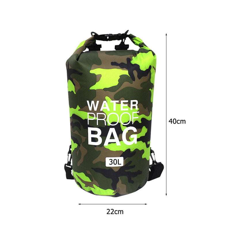 Outdoor Dry Bag Swimming Waterproof Sack for Boating Rafting (30L Green)