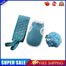 3pcs Body Cleaning Exfoliating Shower Ball Back Scrubber Gloves (Blue)